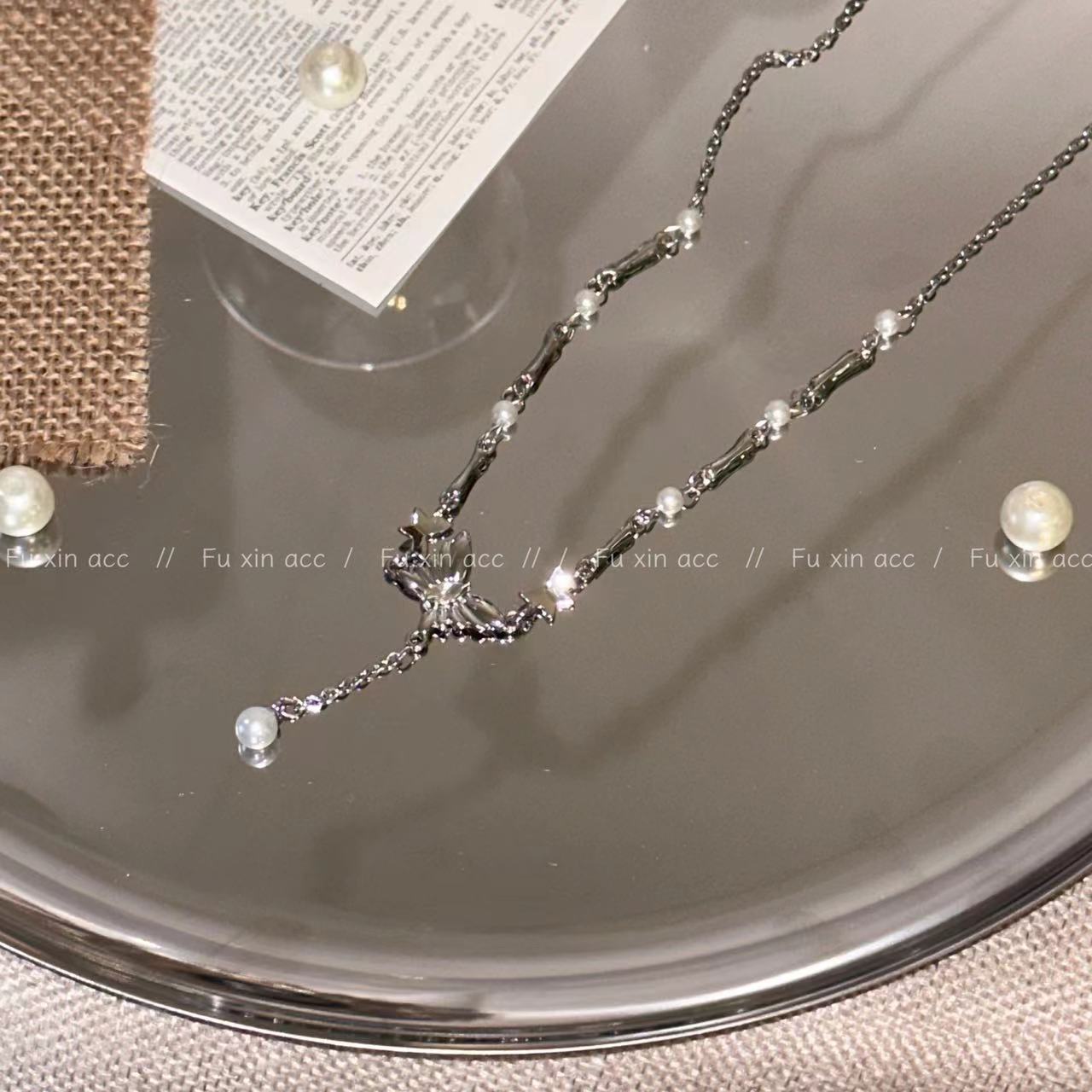 Fu Butterfly Pearl Tassel Light Luxury Necklaces