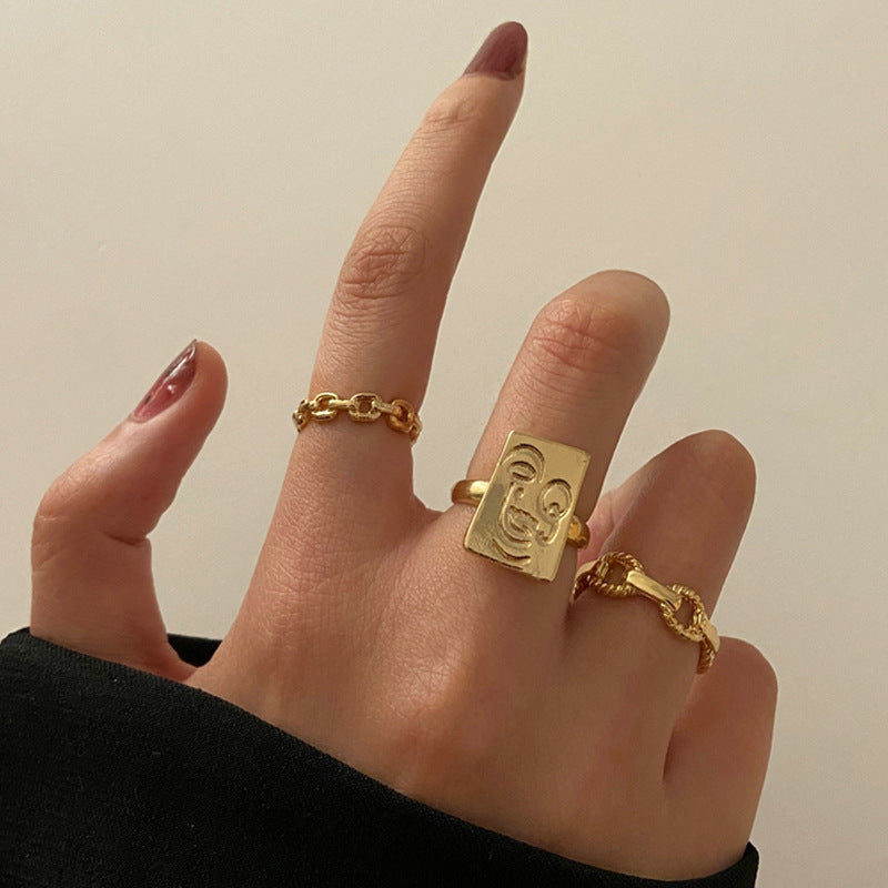 Clearance Vintage Creative Heart Hollow Butterfly Rings