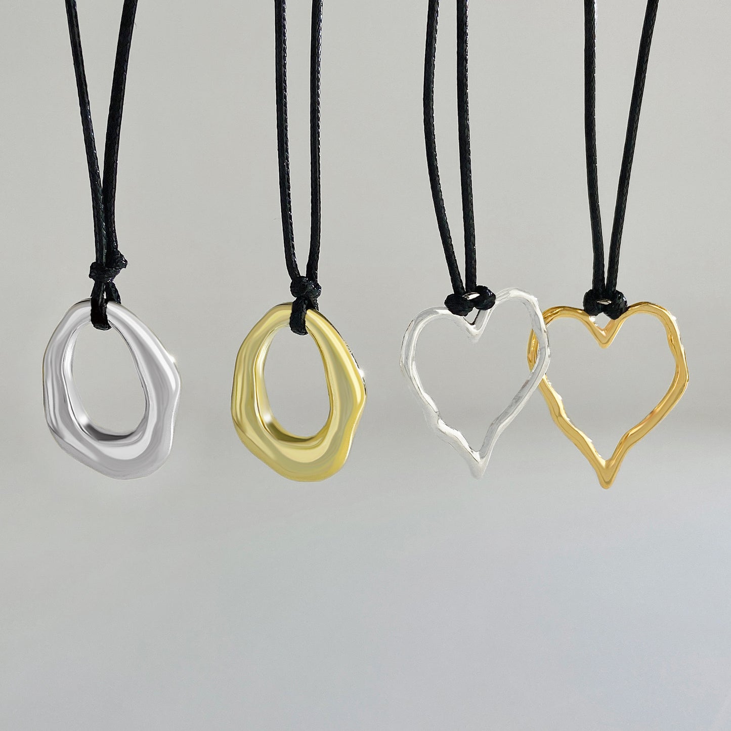 Pendentif creux en forme de cœur pour femmes, pour colliers à Ellipse géométrique simple