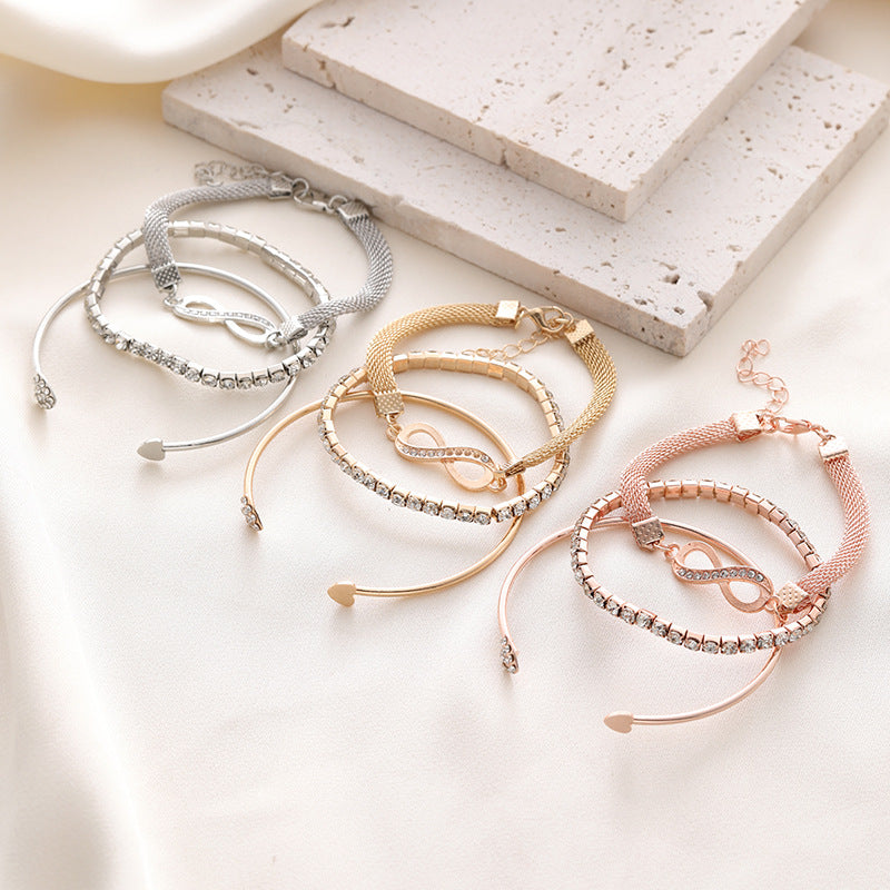 Women's Heart With Opening Creative Simple Peach Rose Gold Bracelet