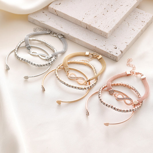 Women's Heart With Opening Creative Simple Peach Rose Gold Bracelet