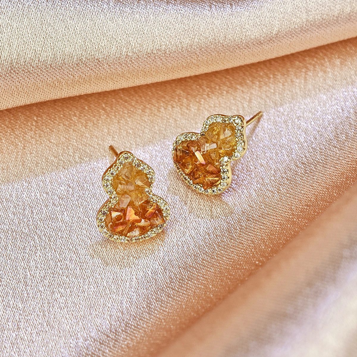 Women's Gradient Crystal Gourd For Light Luxury Earrings