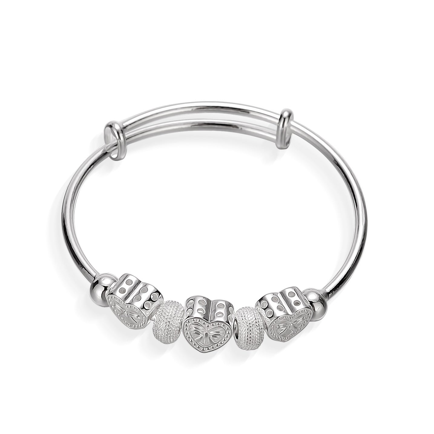 Women's Court Classical Jewelry Sier Love Heart Bracelets