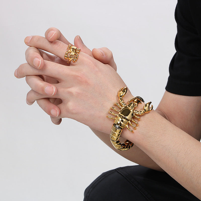 Men's Steel Hip Hop Style Cool Titanium Jewelry Set