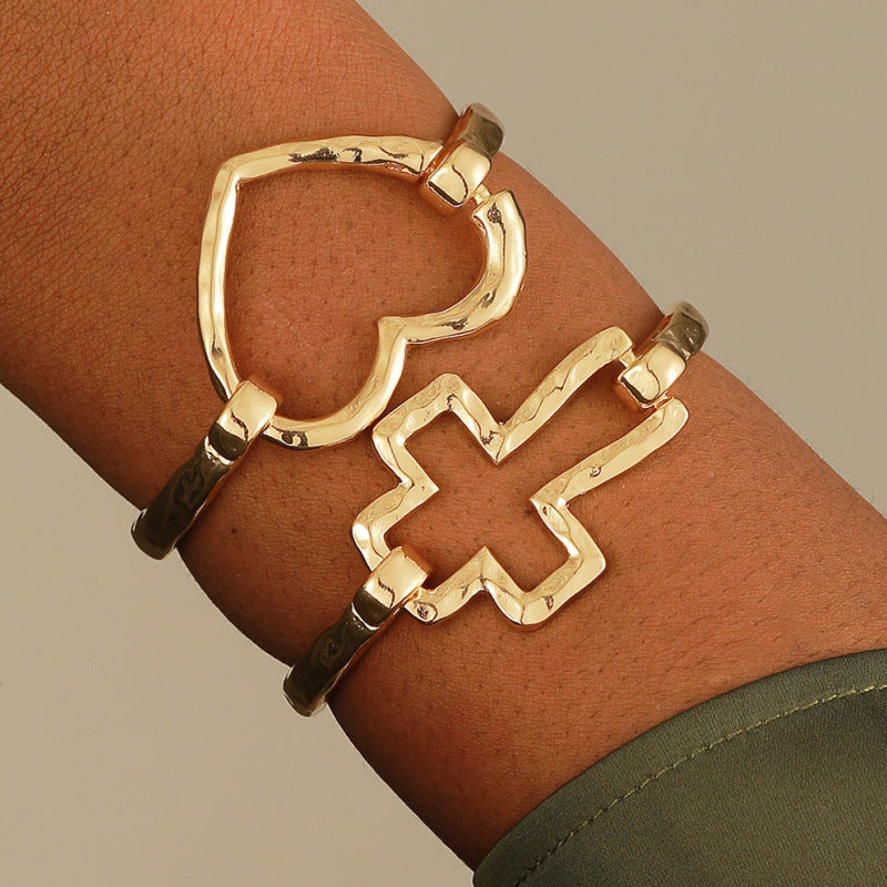 Fashion Design Creative Cross Love Electroplating Bracelet