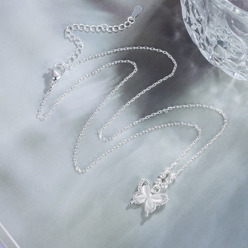 Chinese Style Opal Butterfly Cold Feeling Design National Fashion Exquisite Necklace
