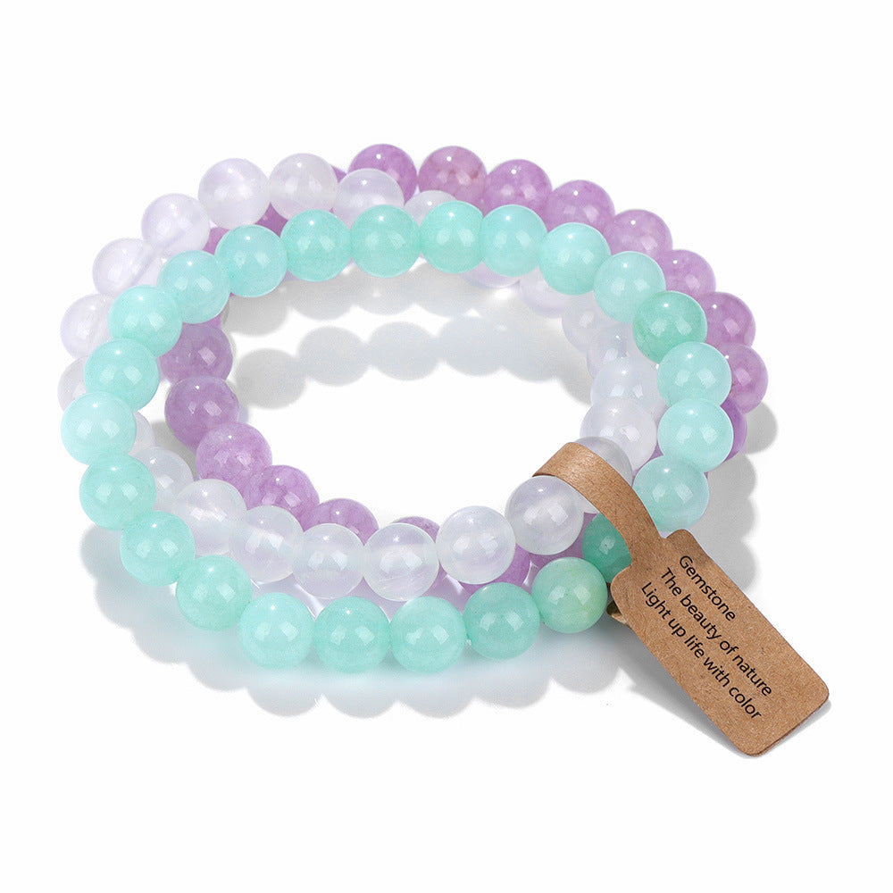 Bracelets de combinaison d'améthyste de perles de cristal de pierre naturelle pour femmes