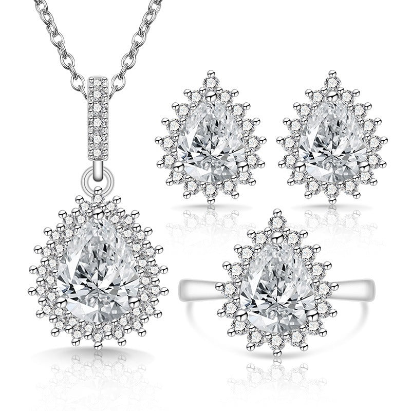 Women's Drop-shaped Colored Gems The Crystal Live Rings