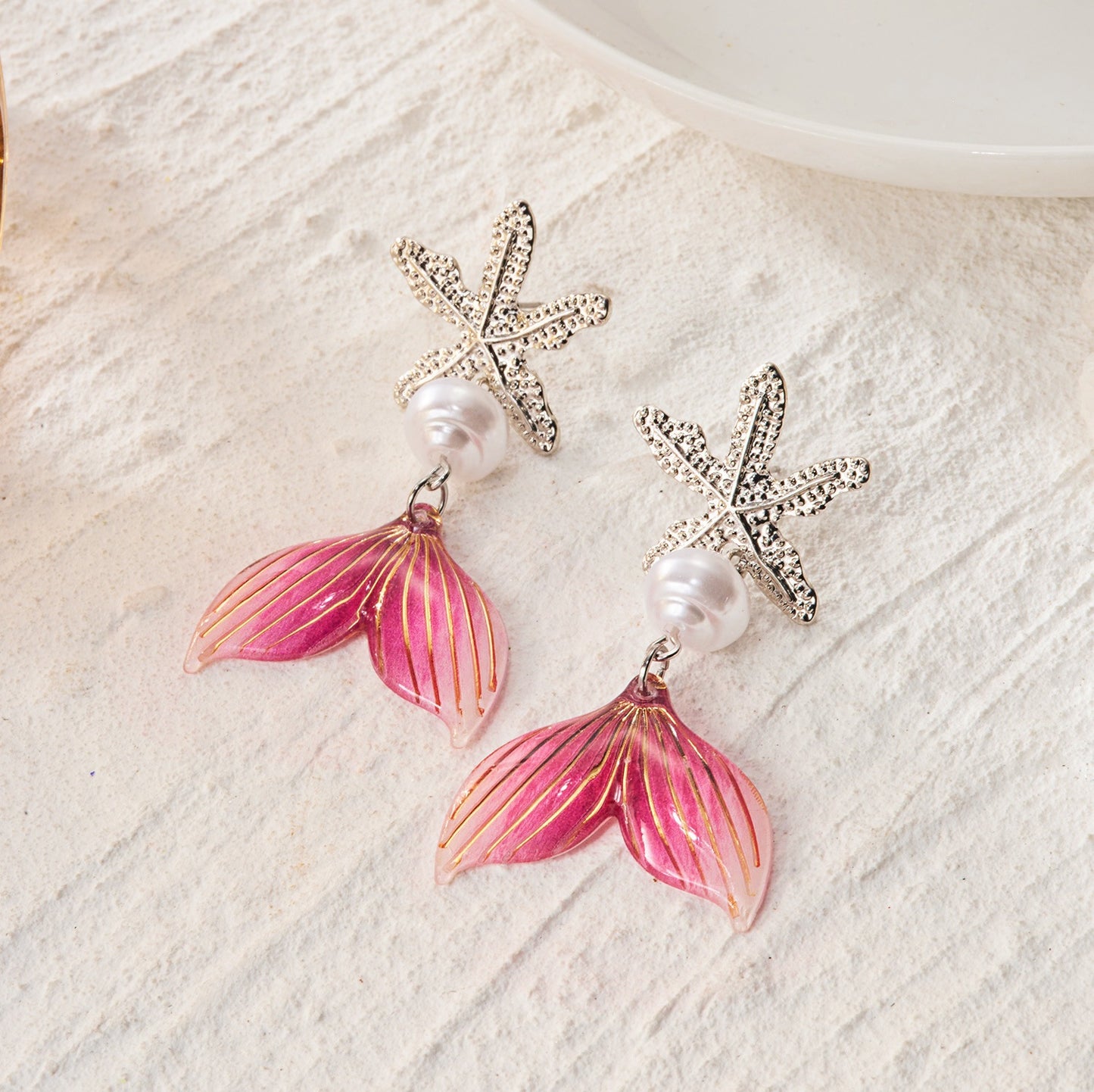 Small Fish Wild Ocean Series Starfish Coral Fishtail Rings