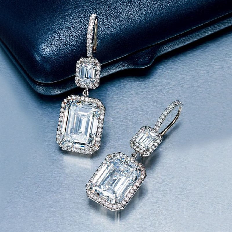 Sugar Cube Eardrops Senior Sense Frosty Style French Temperament Earrings