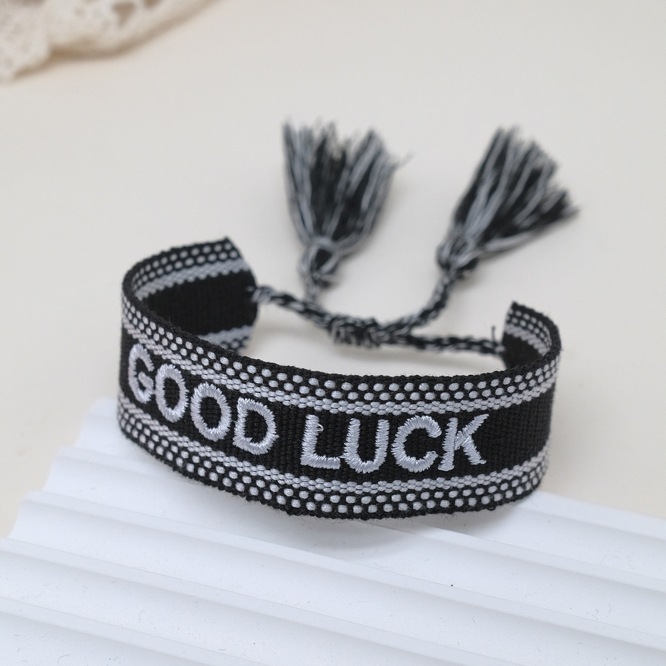 Embroidery Letters Hand-woven Tassel Unisex Party Bracelets