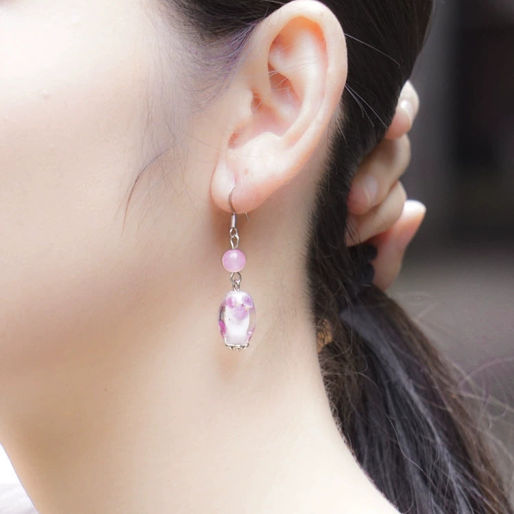 Bohemian Style Single Wear Peacock Fur Earrings