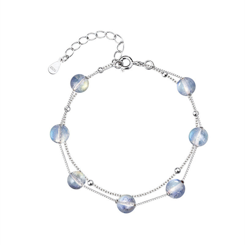 Blue Moonstone High-grade Strawberry Quartz Pink Bracelets