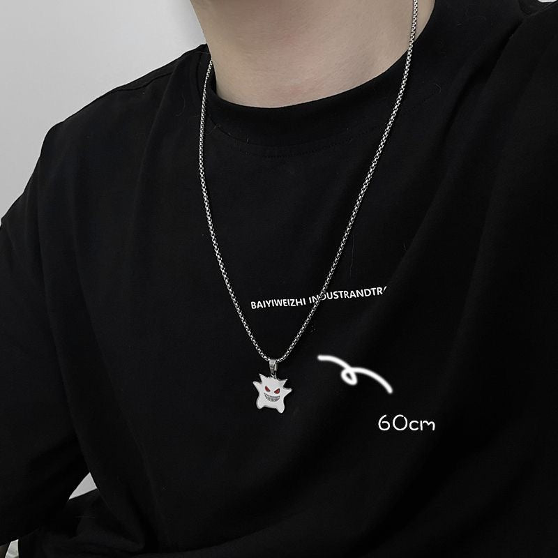 Women's & Men's Little Devil Titanium Steel For Trendy Street Long Necklace