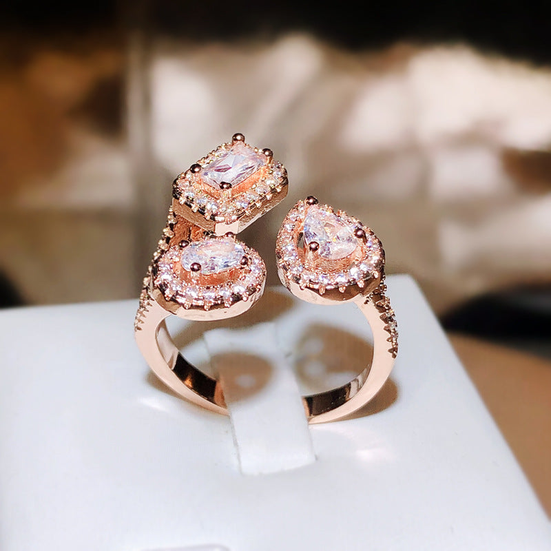 Classy Accessories Creative Design Geometric Zircon Rings