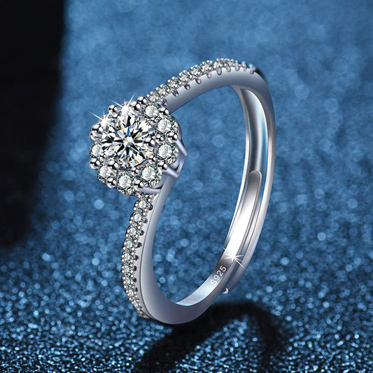 White Gold Plated Diamond Female Proposal Rings