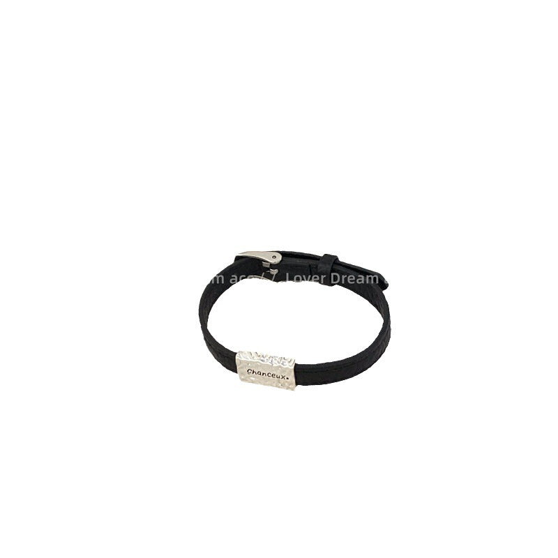 Bracelets doux en cordon imitation cuir noir Sier