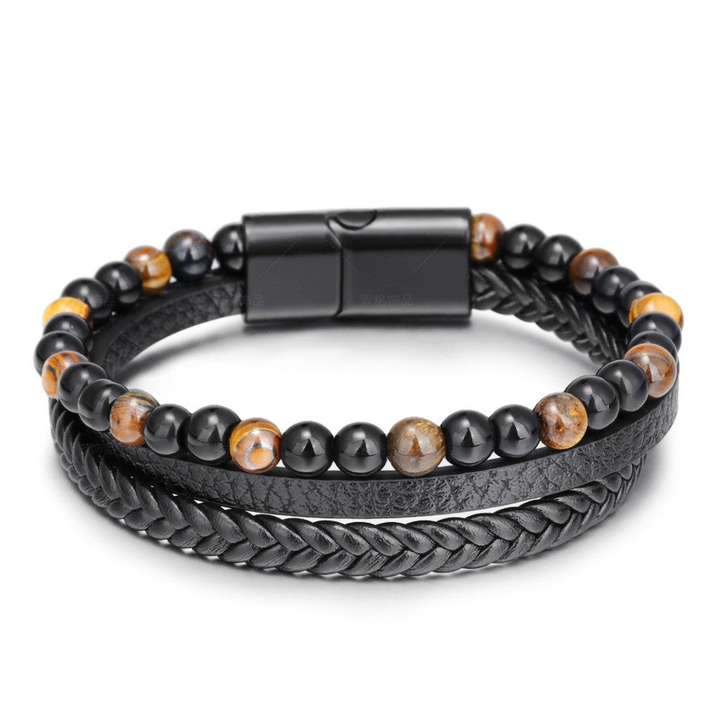 Men's Simple Handmade Woven Leather Natural Hand-woven Bracelets