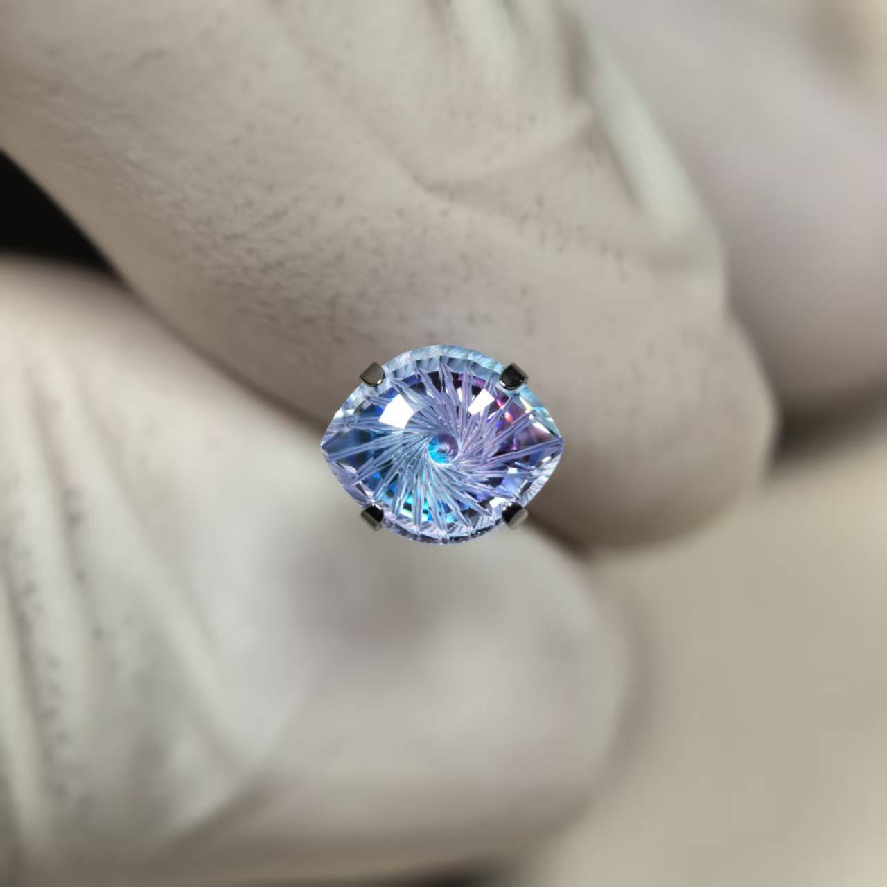 Titanium Alloy Ear Devil's Eye Flashing Zircon Bone High-grade Rings