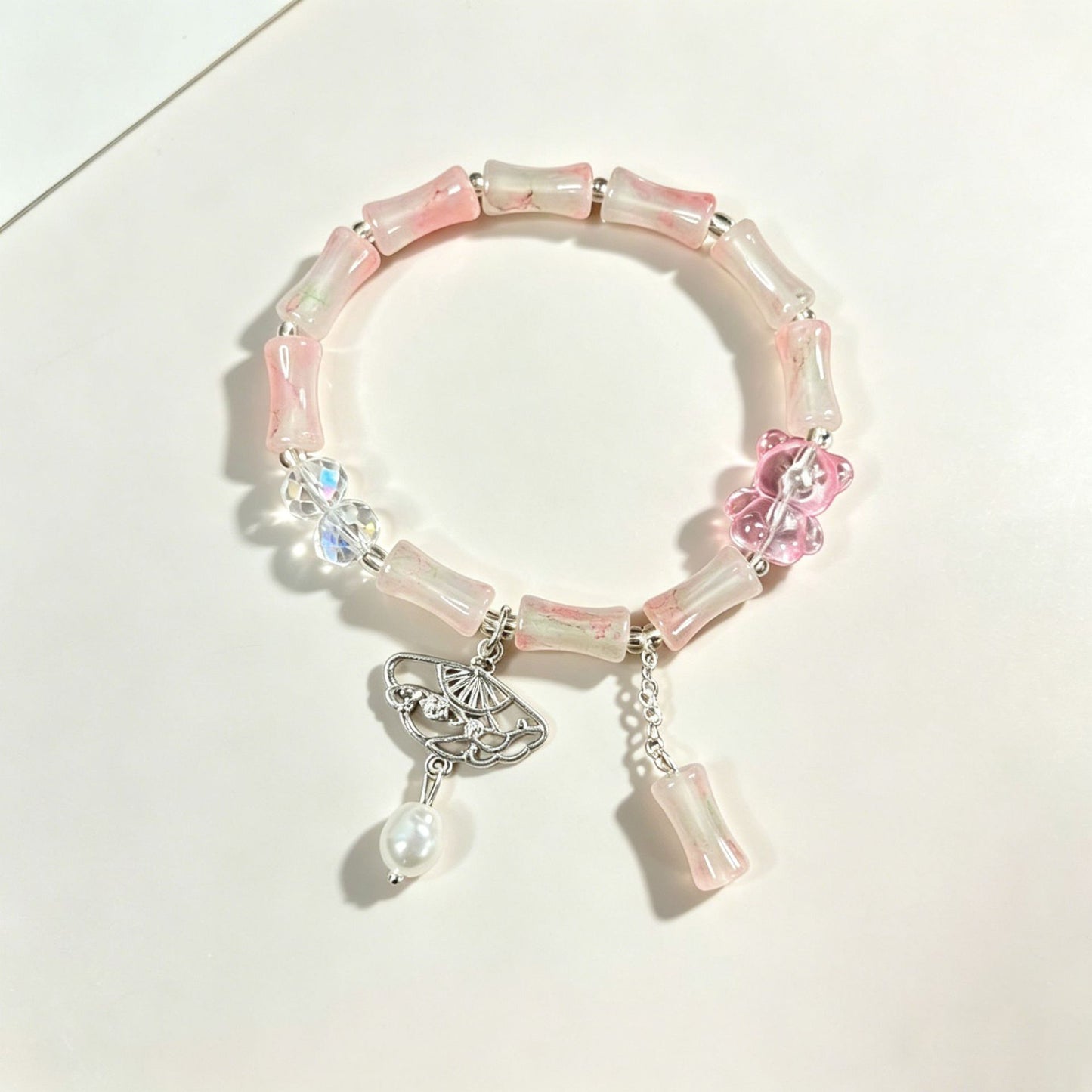 Beaded Single Circle Bamboo Tassel Couple High Bracelets