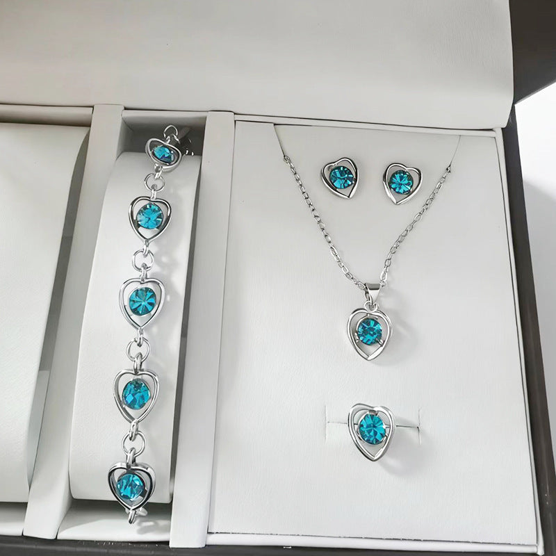 Drip Glazed Exquisite Simple Minority Fashion High-grade Clavicle Chain Elegant Jewelry Set