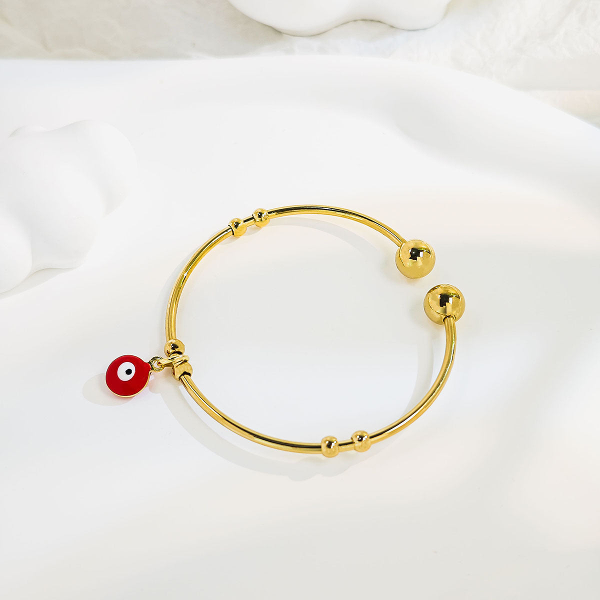 Women's Retro Personalized Devil's Eye Fashionable Elegant High-grade Open Stainless Steel Bracelet