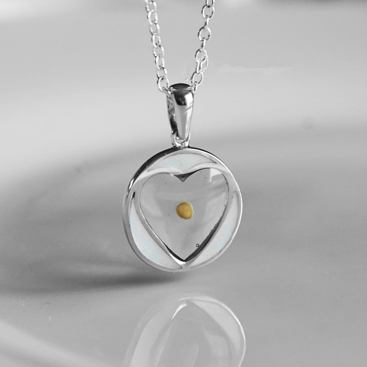 Steel Love Round Cabbage Seed Unique Necklaces