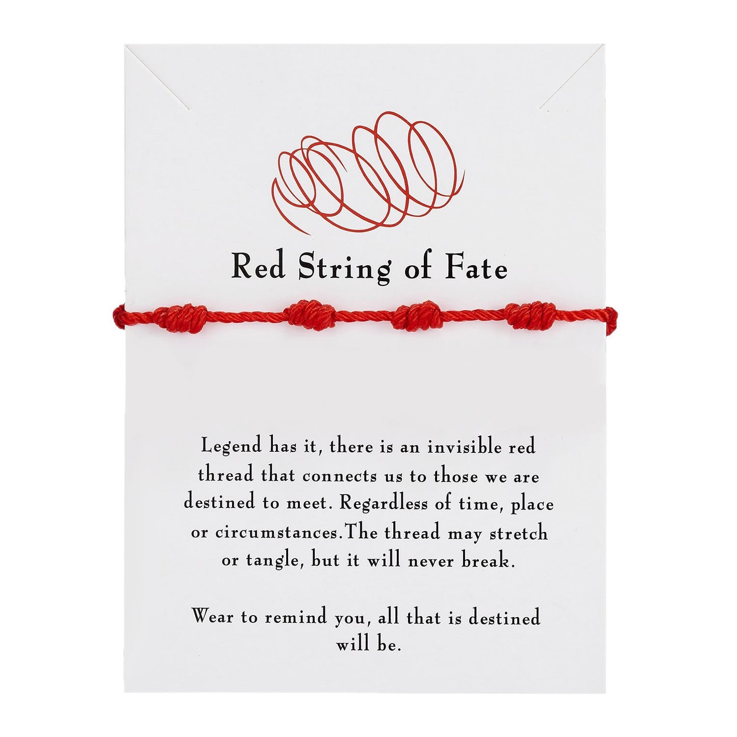 Red Rope Woven Length Adjustable Couple Paper Bracelet