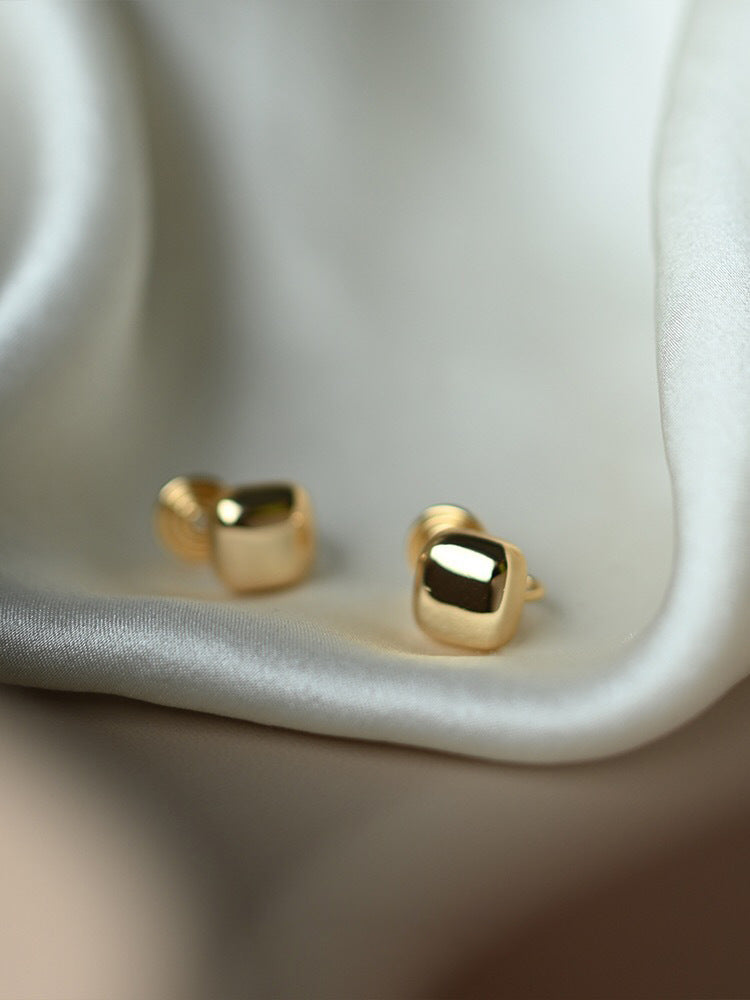 Geometry Small Square Ear Clip Elegant Earrings