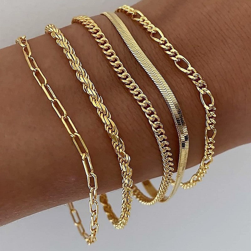 Glamorous Fashion Exquisite Metal Personality Twin Bracelet
