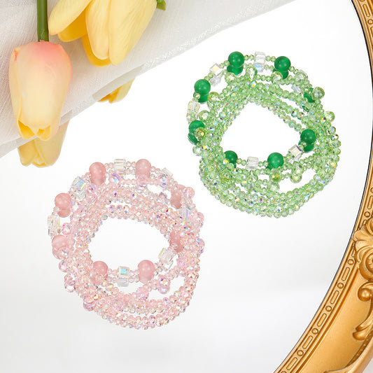 Natural Strawberry Quartz French Apple Green Bracelets