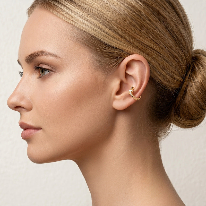 Women's Design Small Simple Temperamental Cold Style No Pierced Micro Inlaid Ear Clip