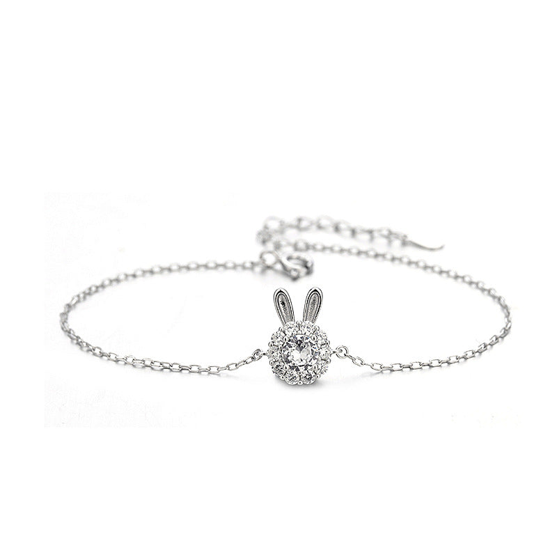 Bracelets de lapin pleins de diamants de style de luxe abordables pour femmes