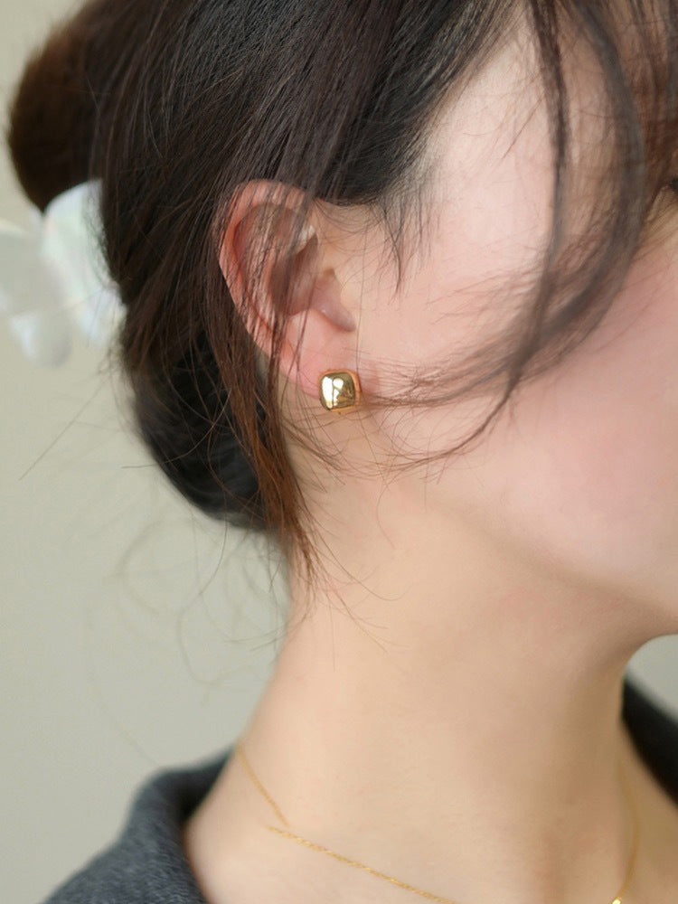 Geometry Small Square Ear Clip Elegant Earrings