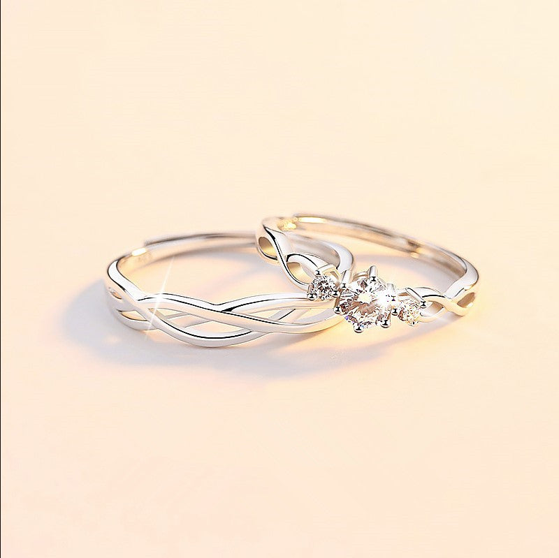 Women's & Men's Korean Style Couple Cord For Braiding One Pair Simple Fashion Rings
