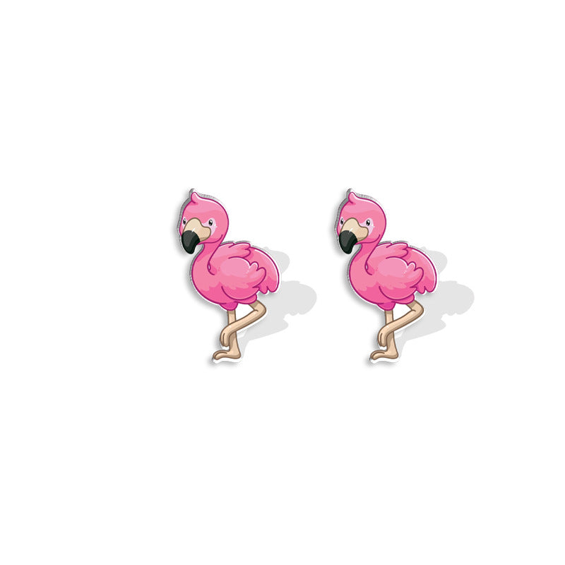 Acrylic Christmas Holiday Female Creative Cartoon Hat Resin Stud Earrings