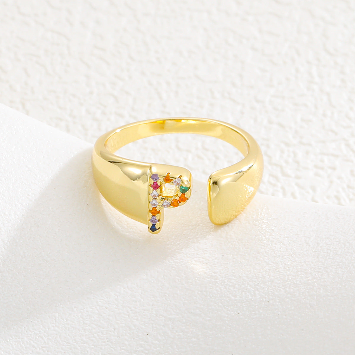 Letters Gold Plated Cell Phone Finger Ring