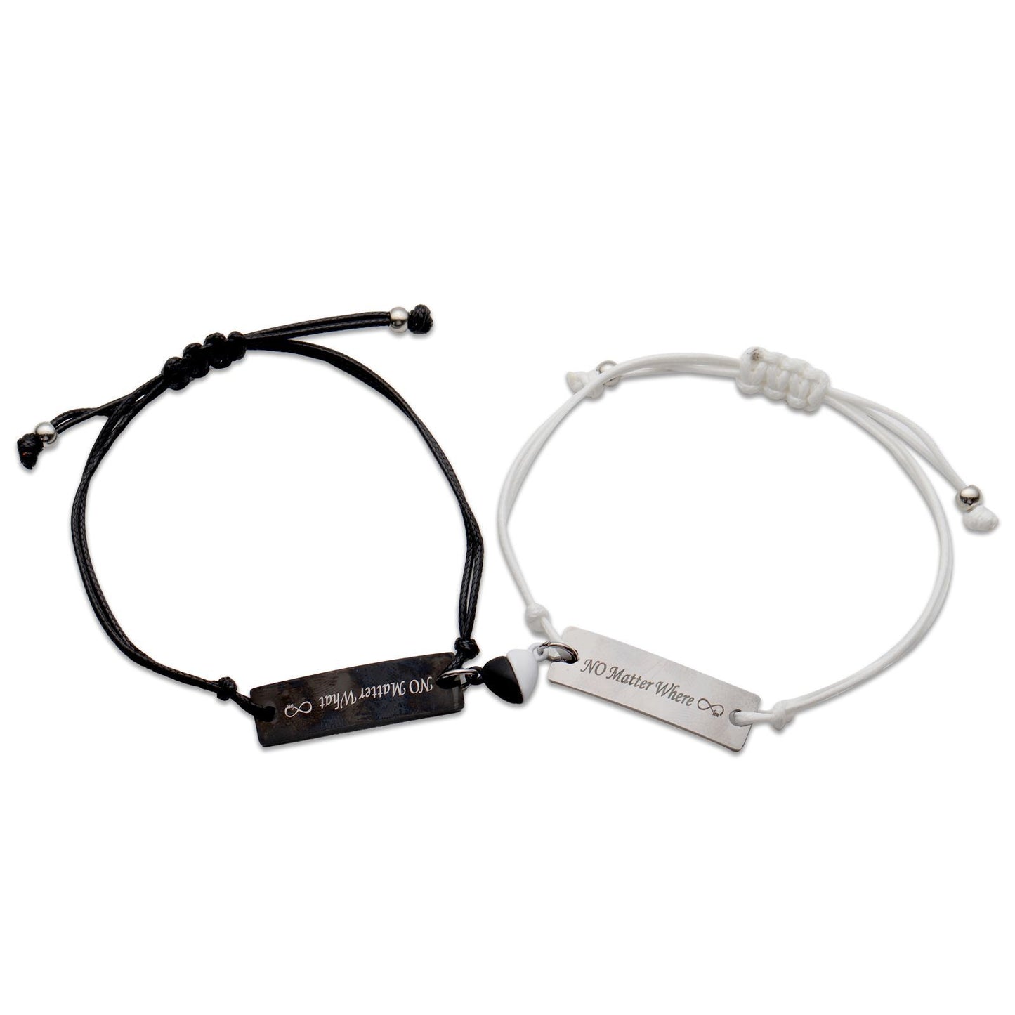 And White Wax Rope Love Magnetic Carrying Bracelets