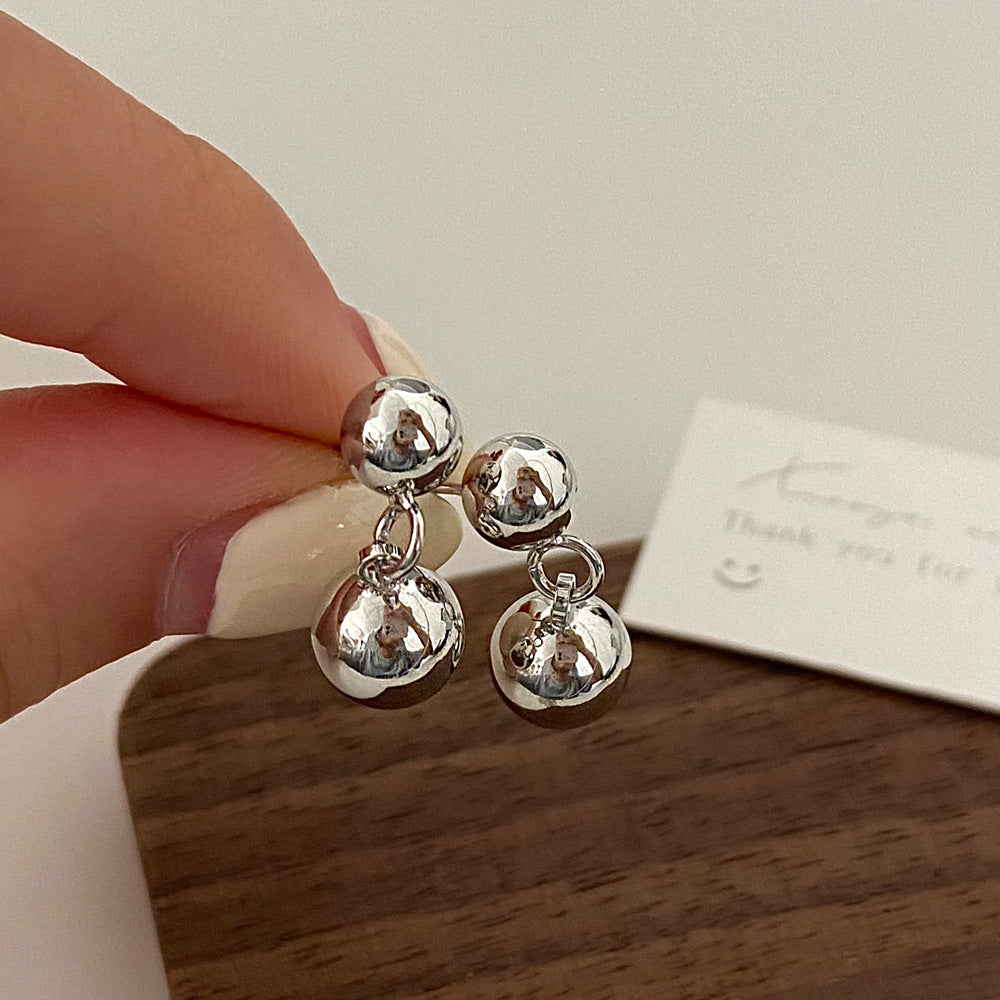 Boucles d'oreilles à pendentif trois boules d'or pour femmes, boucles d'oreilles françaises de haute qualité