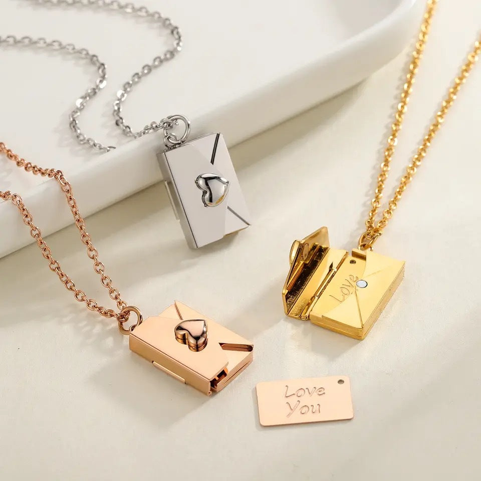 Colorfast Couple Book Personalized Love Open Close Sweater Necklaces