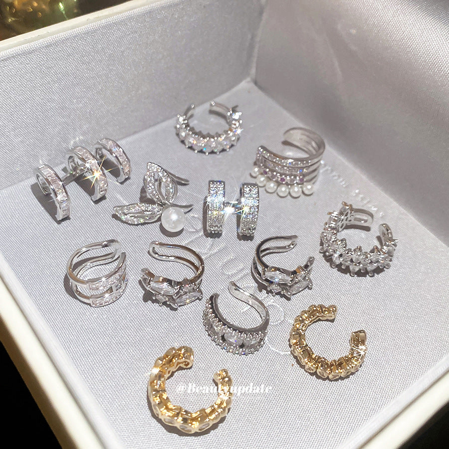 Round Pearl Female Without Pierced Personality Fashion Light Ear Clip