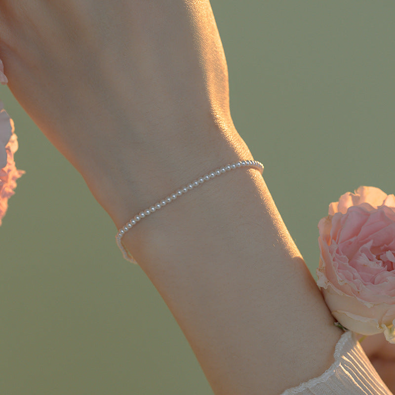 Women's Pearl Style Twin Minimalist Design Hand Bracelets