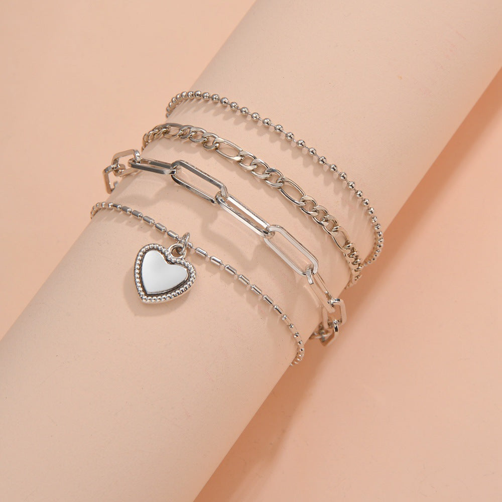 Love Pendant Chain Adjustable Metal Ornament Bracelets