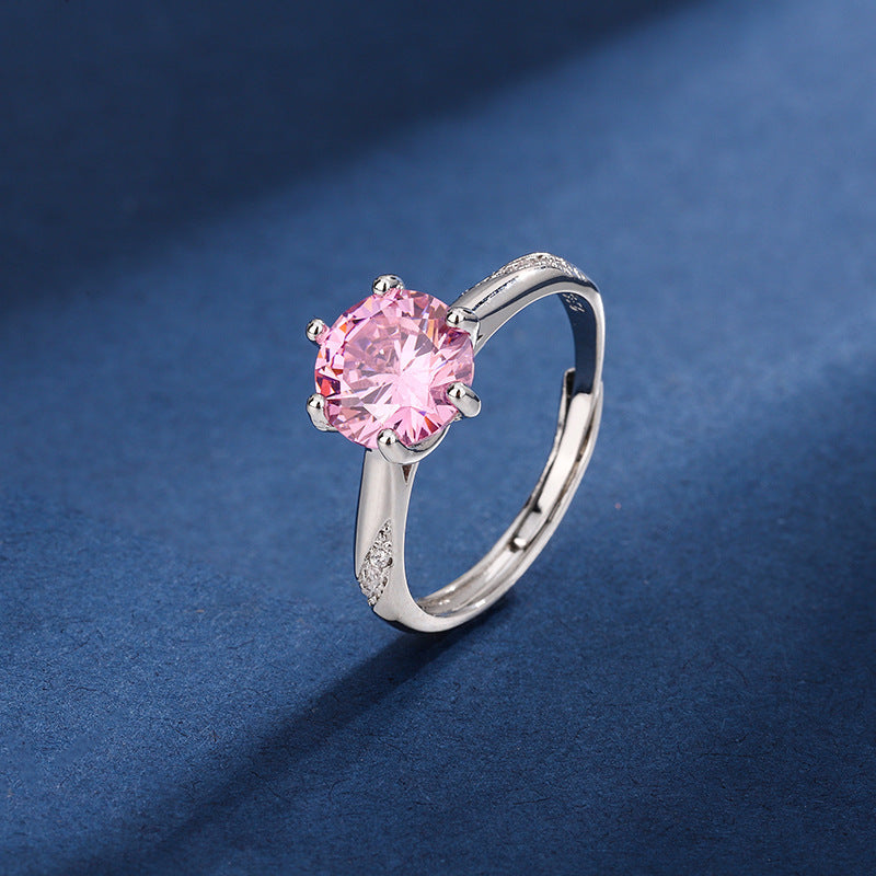 Streaming Drainage Welfare Pink Crystal Diamond Rings