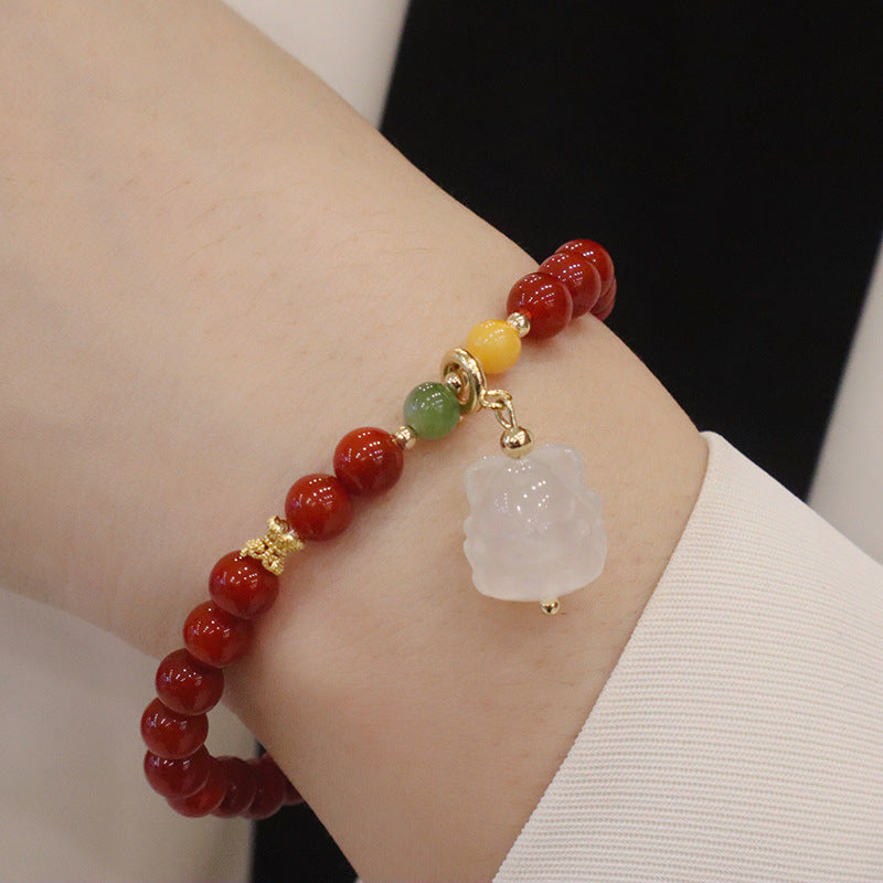 Bracelets de vie sauvage de tempérament de Jade d'agate rouge