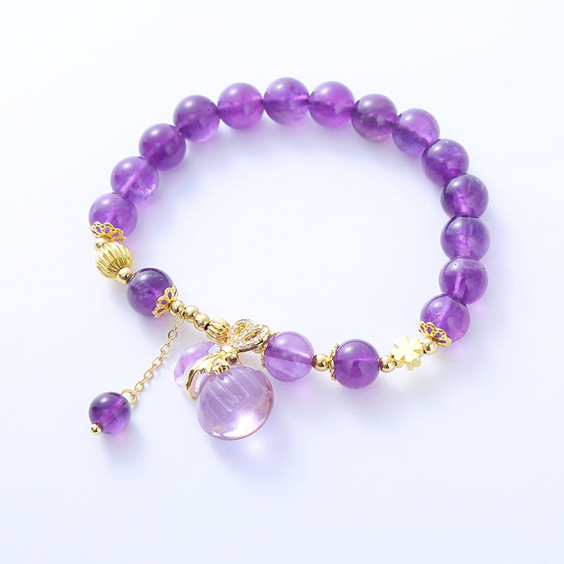 Amethyst Ethnic Style Money Bag Pendant Bracelets