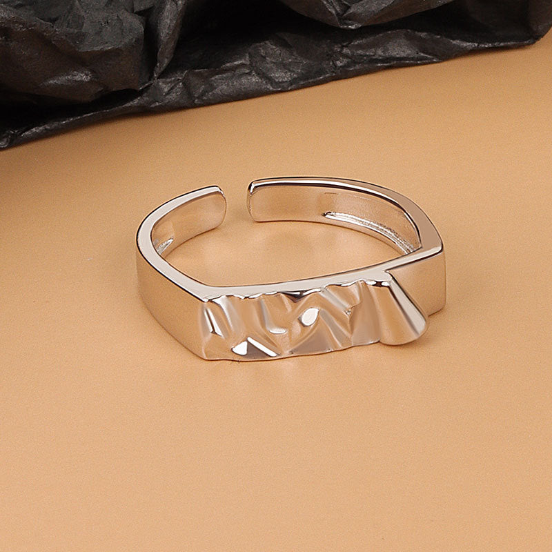 Korean Style Irregular Convex Minimalist Design Open Rings