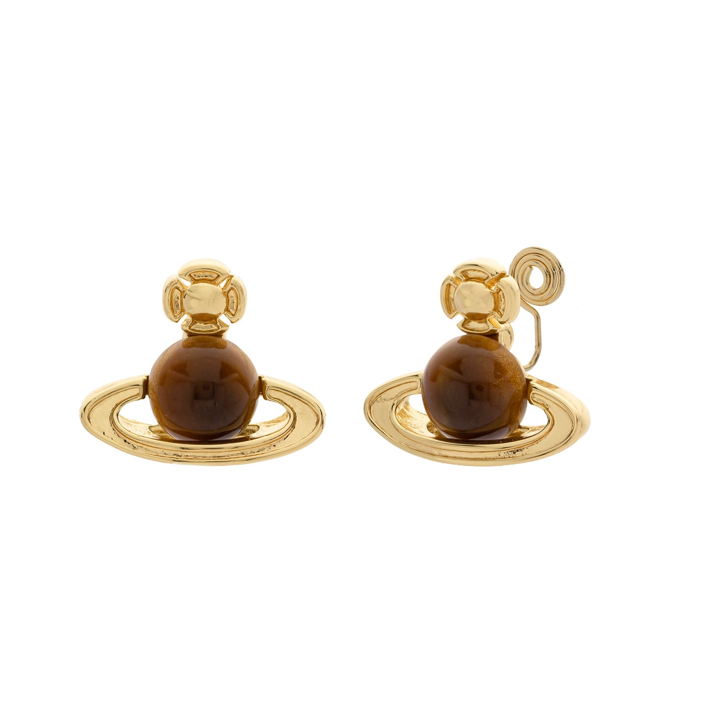 Golden Surrounding Ball Cute Childlike Cross Horn Without Ear Clip