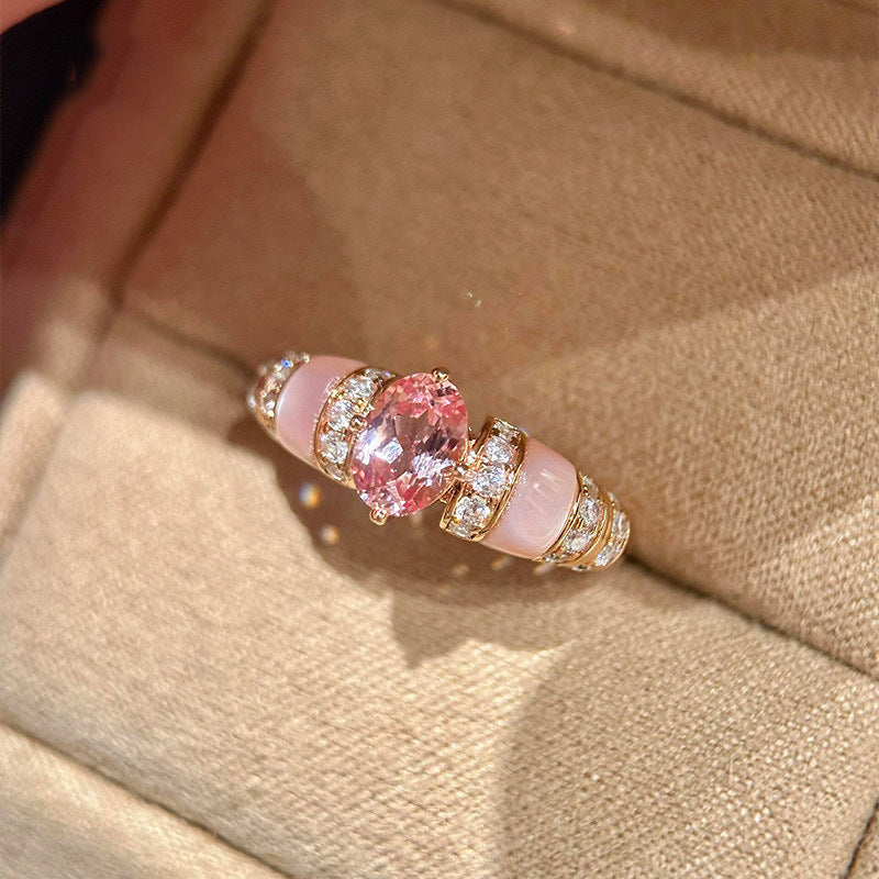 Mist Shell Diamond Female Dopamine White Light Luxury Temperament High-grade Rings
