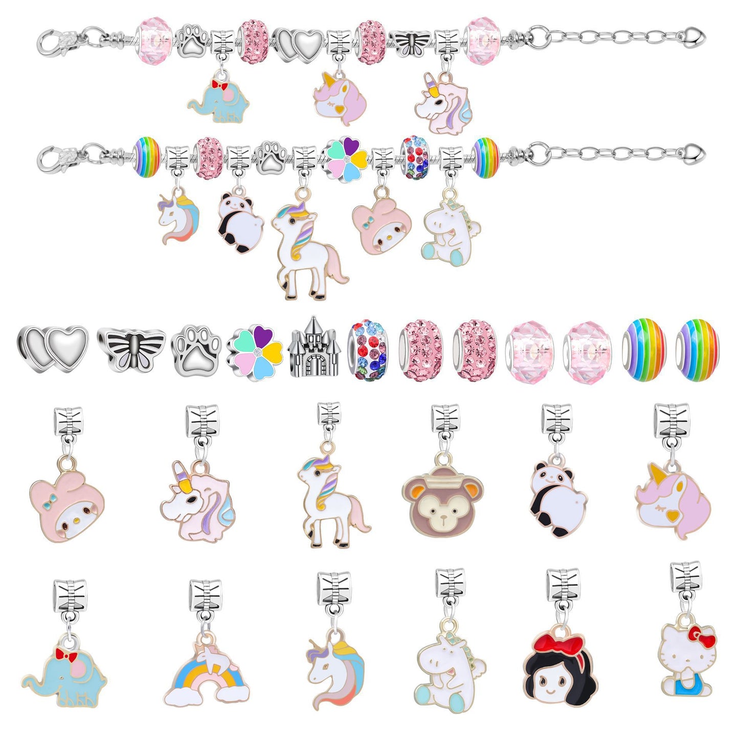 Kinder rosa Cartoon Schloss Blind Box Ornamente kreative bunte Armbänder